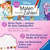 Marketing image for a Disney "Malen nach Zahlen" (Paint by Numbers) product, featuring characters and product details. Produktbild-Vorschau