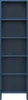 A dark blue metal bookshelf with five shelves, shown from the front against a white background. Anteprima dell’immagine prodotto