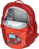 An open backpack with a fire truck design on the front. Produktbild-Vorschau