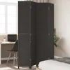 vidaXL 4dílný skládací paraván z černého masivního dřeva Náhled obrázku produktu 2