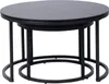 A set of two round nesting coffee tables with black metal frames and black tabletops, shown against a white background. Náhľad obrázku produktu