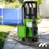 A submersible pump is placed on a paved patio next to a blue inflatable pool, with grass and trees in the background. Anteprima dell’immagine prodotto
