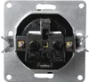 The back of a wall socket with its internal wiring and connection terminals visible. Produktbild-Vorschau