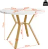 Runder Weiss Esstisch 100x100x75 cm Marmor Optik Gold X Produktbild-Vorschau 10