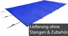 A blue pool cover is shown laid out on a white background. Produktbild-Vorschau