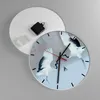 Wanduhr - Rund - Glasuhr - Kraniche kämpfen tanzen - Produktbild-Vorschau 2