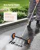 A person is using a pressure washer attachment on a wet asphalt surface next to a garden. Náhľad obrázku produktu