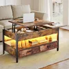 YITAHOME LED Couchtisch Wohnzimmertisch, Höhenverstellbar Produktbild-Vorschau 1