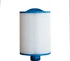 A white pool filter cartridge with blue caps on a white background. Produktbild-Vorschau