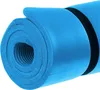 A rolled-up blue yoga mat with a black strap. Podgląd zdjęcia produktu