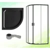 ECOLAM Duschkabine + Duschwanne 80x80 cm Viertelkreis R 55 Produktbild-Vorschau 2