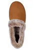 A top-down view of a brown slipper with faux fur lining. Produktbild-Vorschau