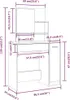 vidaXL Toaletný stolík so zrkadlom biely 86,5x35x136 cm Náhľad obrázku produktu 9