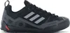 A side view of a black Adidas Terrex hiking shoe. Produktbild-Vorschau