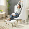 HOMCOM Ohrensessel mit Hocker, Sessel mit Sherpa-Bezug, Produktbild-Vorschau 2