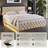 tectake® Polsterbett Sedona in Samtoptik mit Steppmuster Produktbild-Vorschau 2