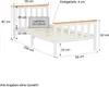 Homestyle4u 1842, Dřevěná postel 90x200 cm bílá, roštová Náhled obrázku produktu 3