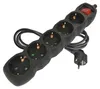 Steckdosenleiste 1,5 m / 5 Steckdosen / Schalter / schwarz / PVC / 1,5 mm2 Produktbild-Vorschau