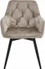Sedia JORK360 - velluto beige scuro / gambe nere x 2 Anteprima dell’immagine prodotto 4