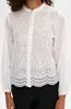 Bluse mit Lochstickerei Design Feines Muschelsaum Hemd | 36 Produktbild-Vorschau 4