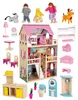 Drewniany domek dla lalek led XXXL 60x33x90cm + 3 lalki + 2 Podgląd zdjęcia produktu 2