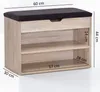 Schuhbank SOFIA mit Sitzfläche Sonoma Garderoben-Bank Holz Produktbild-Vorschau 3