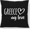 Huuraa Kissen Greece my love 40x40cm mit Füllung Black Produktbild-Vorschau 1