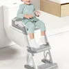 Siège de toilette 2 en 1 avec marchepied, pliable, gris Voir les images du produit 6