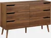 A wooden dresser with six drawers on a white background. Anteprima dell’immagine prodotto