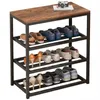 A shoe rack with multiple shelves filled with various shoes, placed on a white background. Podgląd zdjęcia produktu
