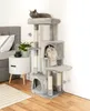 lionto Katzen Kratzbaum 115 cm, stabiler Kletterbaum mit 3 Produktbild-Vorschau 3