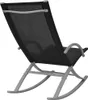 A black rocking chair with a gray frame, shown from the back. Produktbild-Vorschau