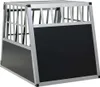 A dog transport box with a silver frame and black panels. Náhľad obrázku produktu