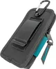 A black smartphone belt pouch with a carabiner clip and a teal accent. Podgląd zdjęcia produktu