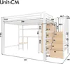 Letto a castello in metallo Flieks 140x200 cm con armadio, Anteprima dell’immagine prodotto 5