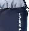 A close-up of a navy blue sleeping bag with the brand logo visible. Produktbild-Vorschau