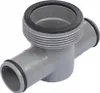 A gray plastic plumbing fitting with a black rubber seal. Produktbild-Vorschau