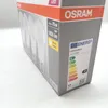 A close-up of an OSRAM LED light bulb box, showing product details and energy efficiency rating. Produktbild-Vorschau