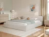 FEDVE Polsterbett Taftan aus Bouclé-Stoff 180x200 cm, Weiß Produktbild-Vorschau 3