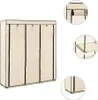 vidaXL Šatní skříň s policemi a tyčemi krémová 150x45x175cm Náhled obrázku produktu 1
