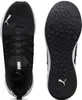 A pair of black Puma sneakers shown from a top-down view and a bottom view. Podgląd zdjęcia produktu