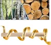 Collage of birch trees and stacked logs, with a wooden rolling pin wrapped in a ribbon highlighting product features. Produktbild-Vorschau