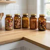Relaxdays Braungläser, 5er Set, 250 ml, mit Deckel & Produktbild-Vorschau 5