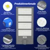 A diagram showing the features of a solar street light. Produktbild-Vorschau