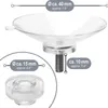 A clear, well-lit studio shot of a transparent suction cup with measurement callouts. Produktbild-Vorschau