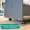 Alavya Home Bücherregal COMET Holz Grau – Fahrbares Regal Produktbild-Vorschau 5
