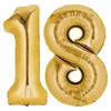 XL Ballon Zahl 18  Geburtstag - Gold Folienballon Ziffer 18 Produktbild-Vorschau 2