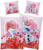 Four images of Olaf from Frozen on a pink background with autumn leaves. Produktbild-Vorschau