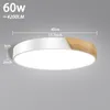 LZQ Dřevěné stropní LED svítidlo, studená bílá 60 W, Náhled obrázku produktu 2