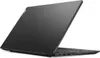 A black Lenovo laptop is shown from a diagonal rear-facing angle, with the lid open. Produktbild-Vorschau